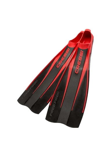 Cressi Free Frog Full Foot Fins - Black / Red - 45-46 - Click Image to Close